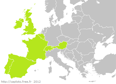 Carte EuroMillions en Europe
